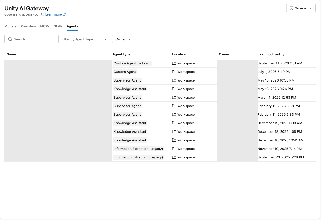 Databricks Unity Catalog for coding agents_agents-registry-shot.png