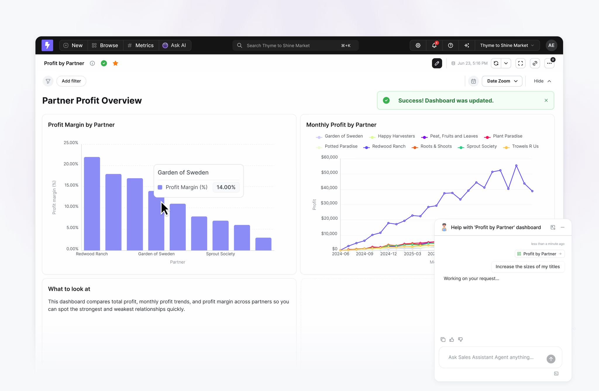 self-service data analytics interfaces_data tool with AI integration example